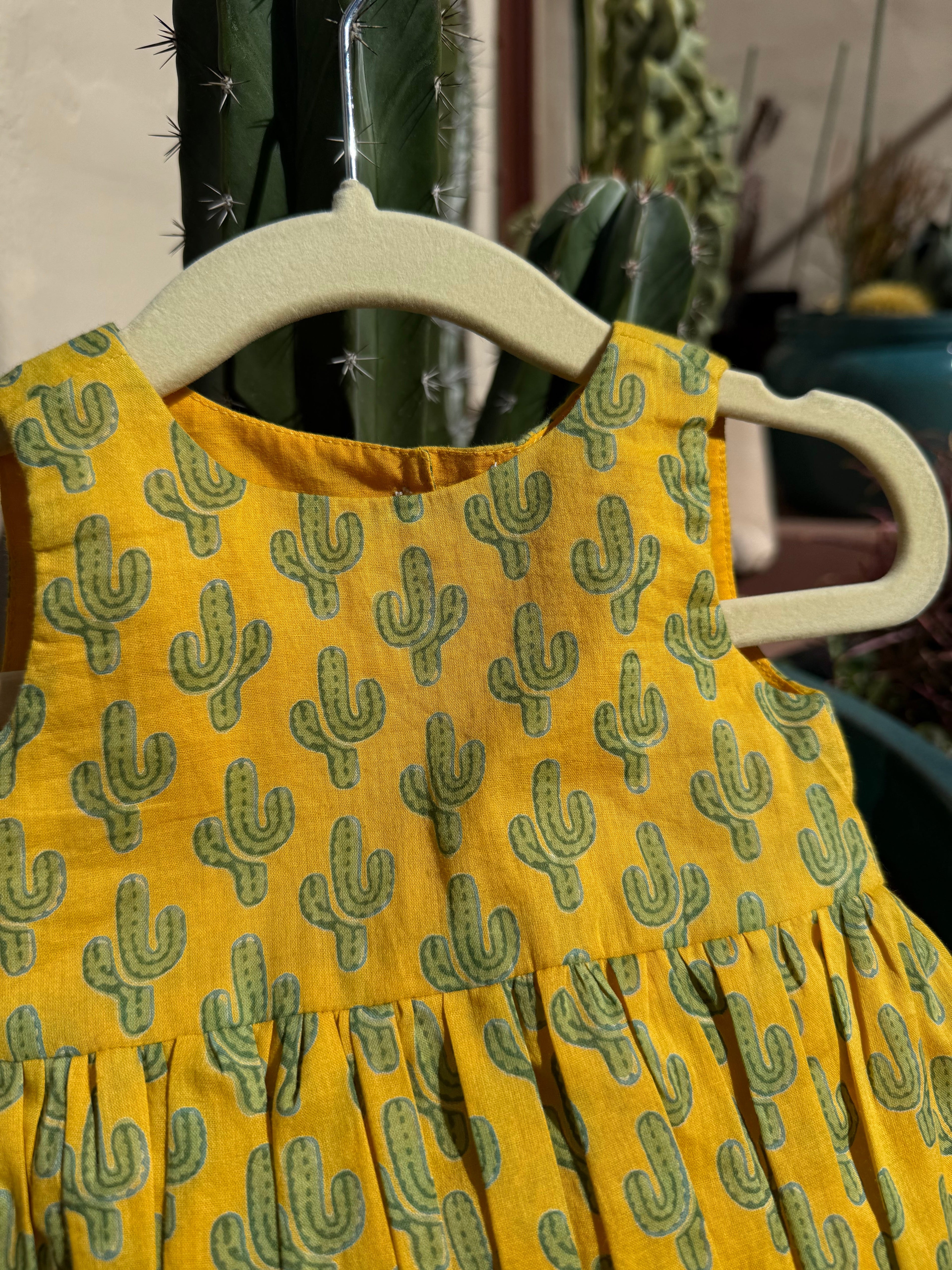 Prickly Pax Cactus Marigold Bubble Dress