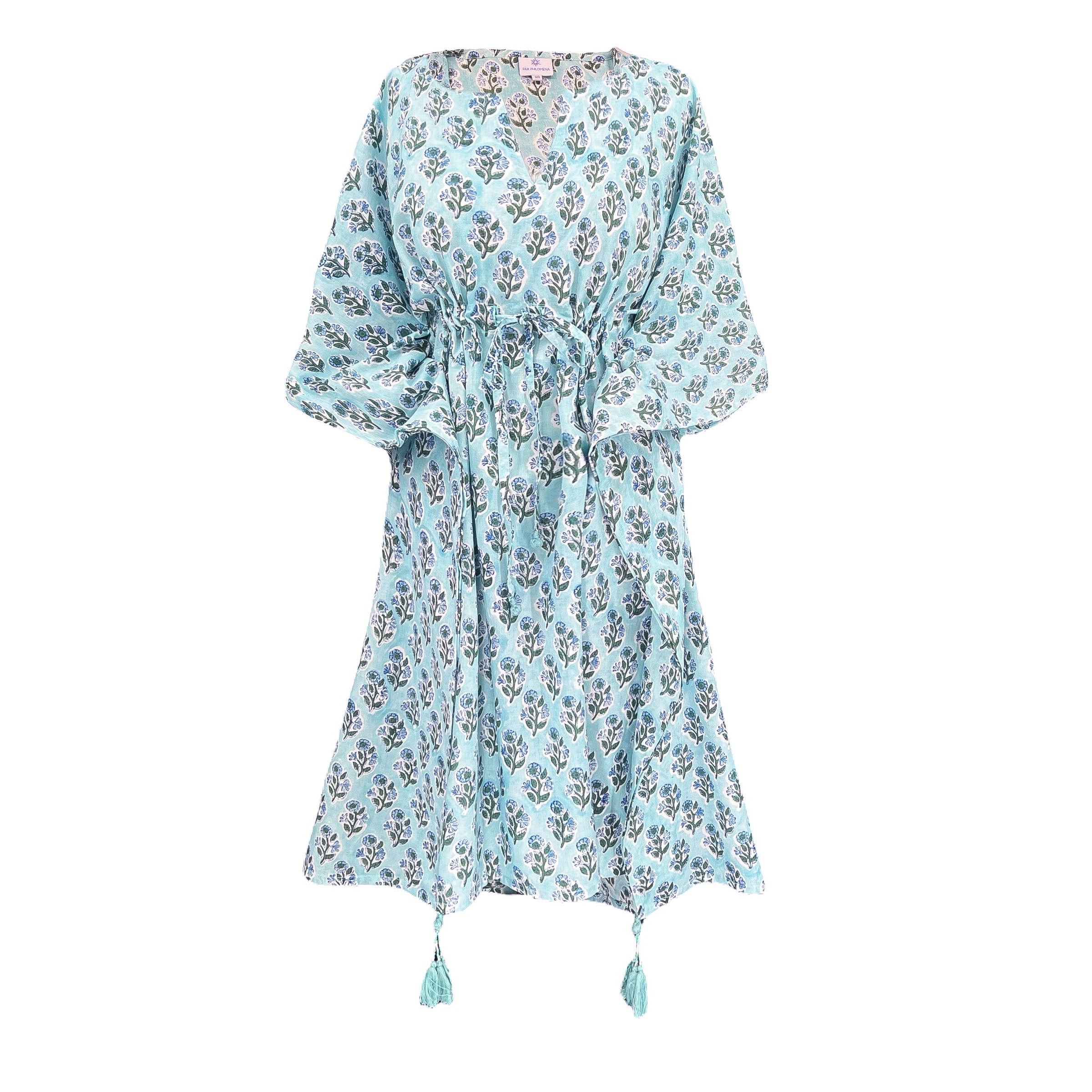Bellino Blue Floral Midi Kaftan Dress Store Credit