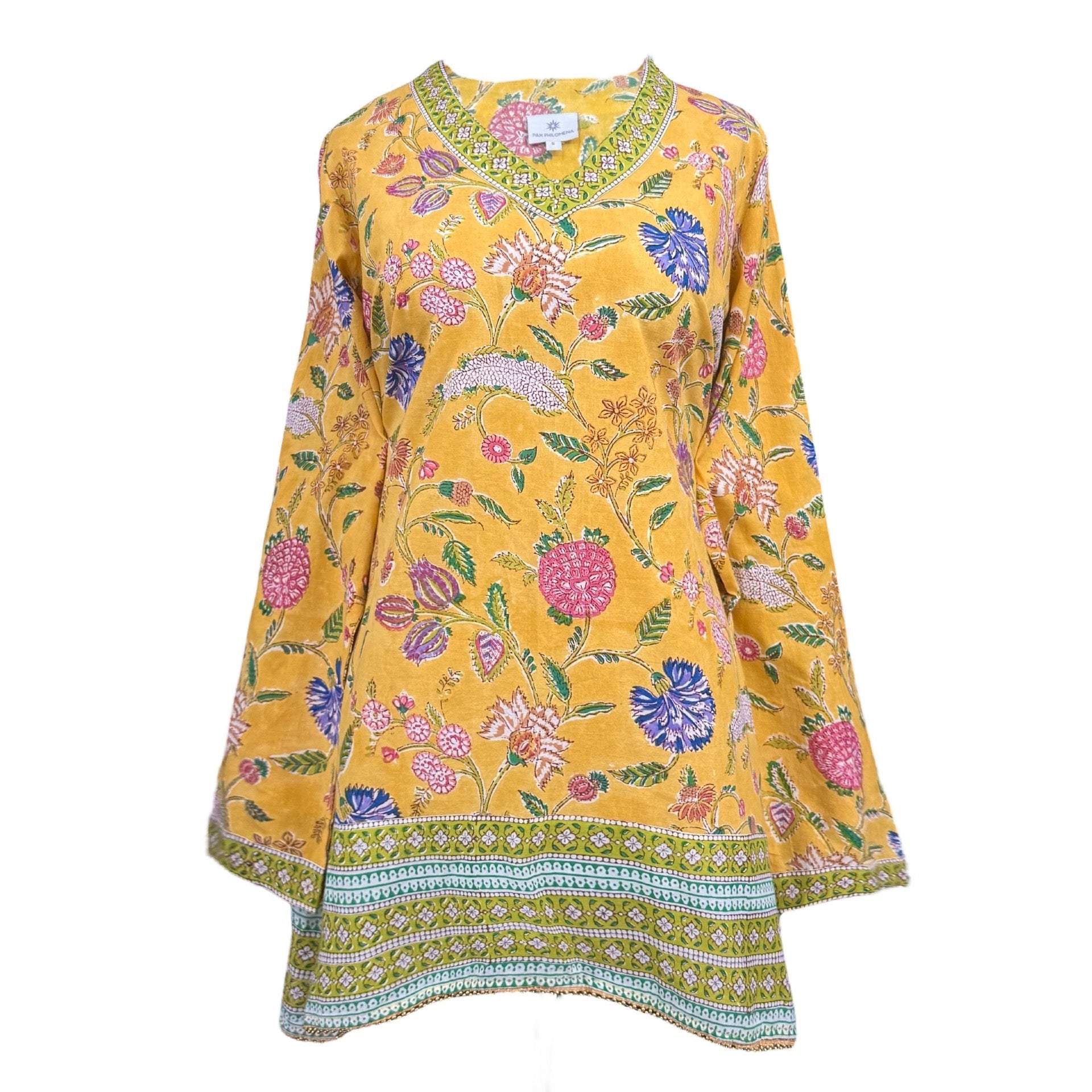 Golden Beauty Floral Cotton Tunic
