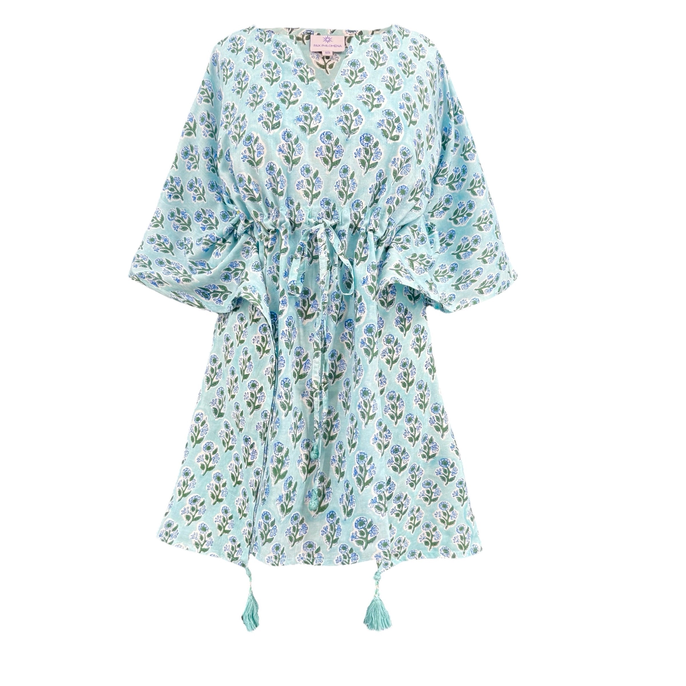 Bellino Blue Floral Short Kaftan