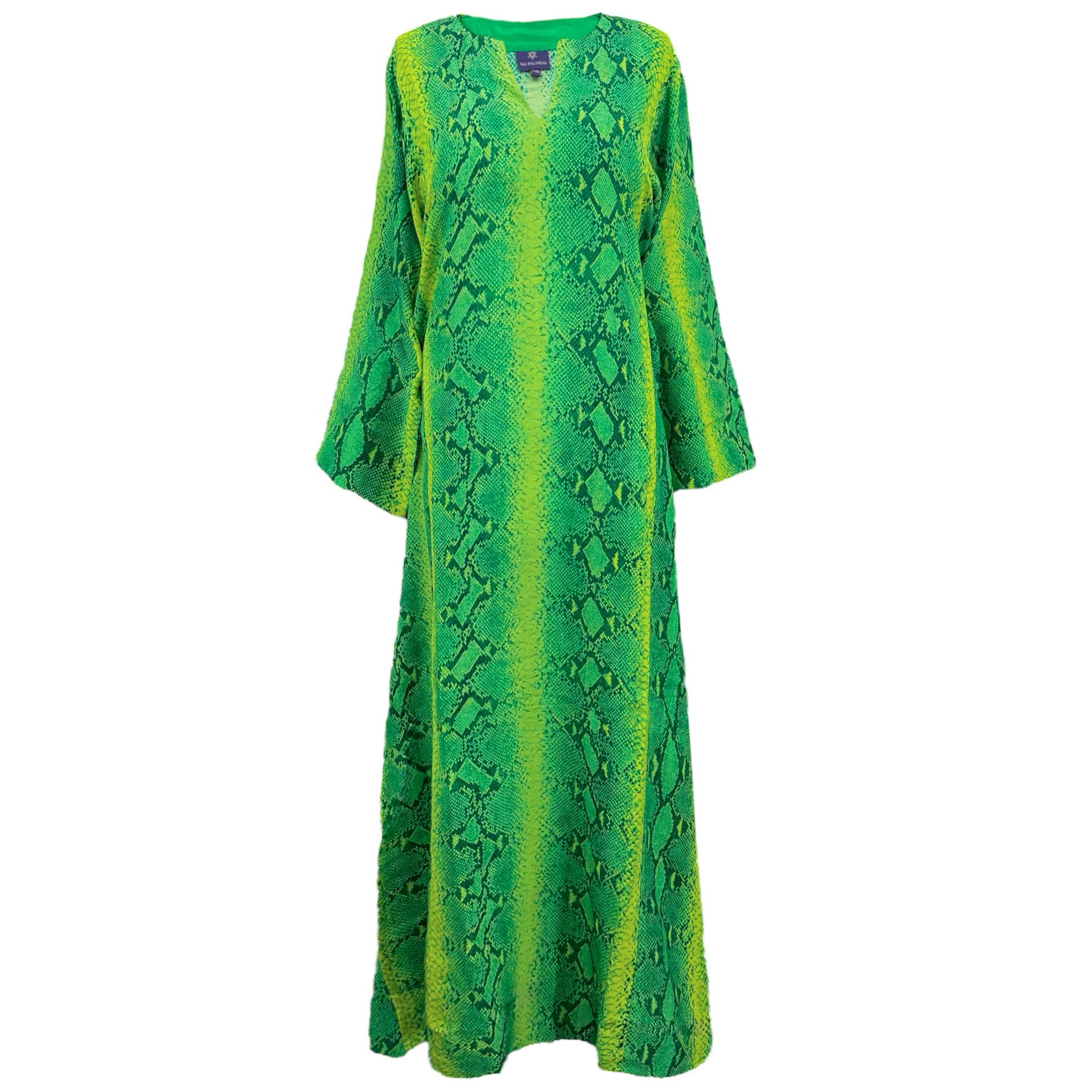 Emerald Green Serpente Italian Silk Long Tunic Dress
