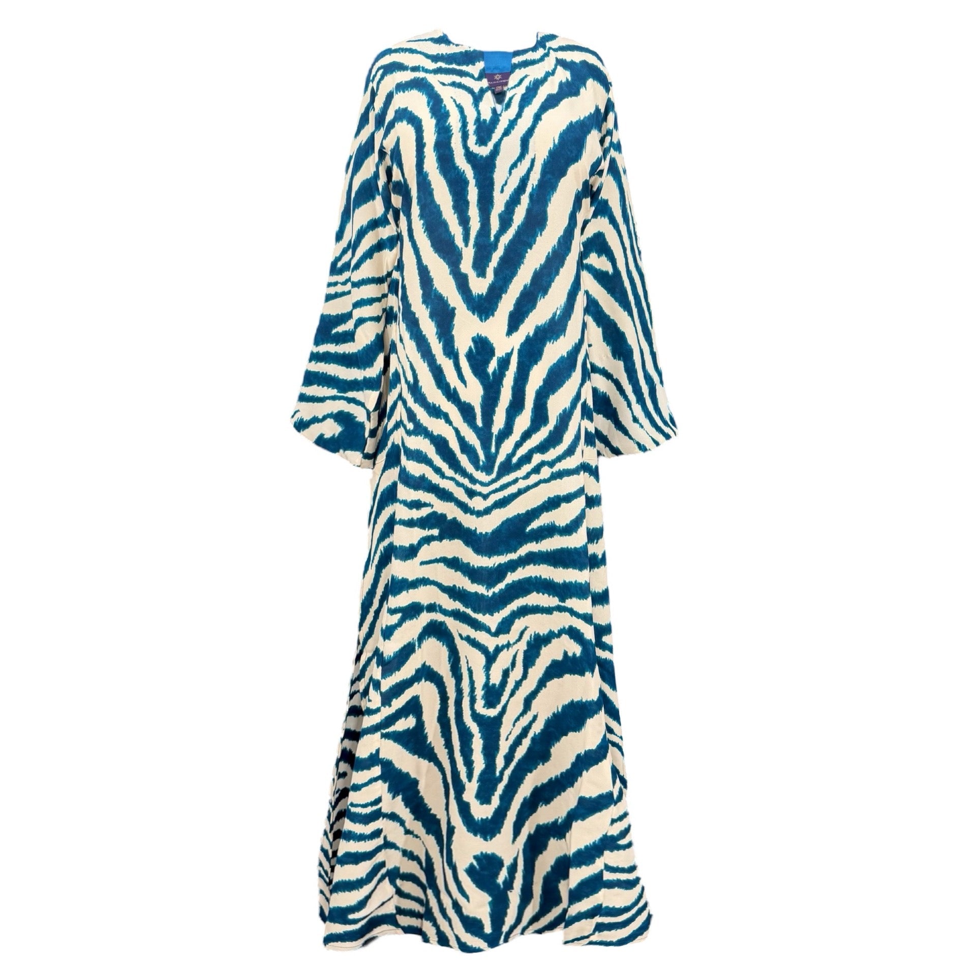Zebra Petrolio Italian Silk Long Tunic