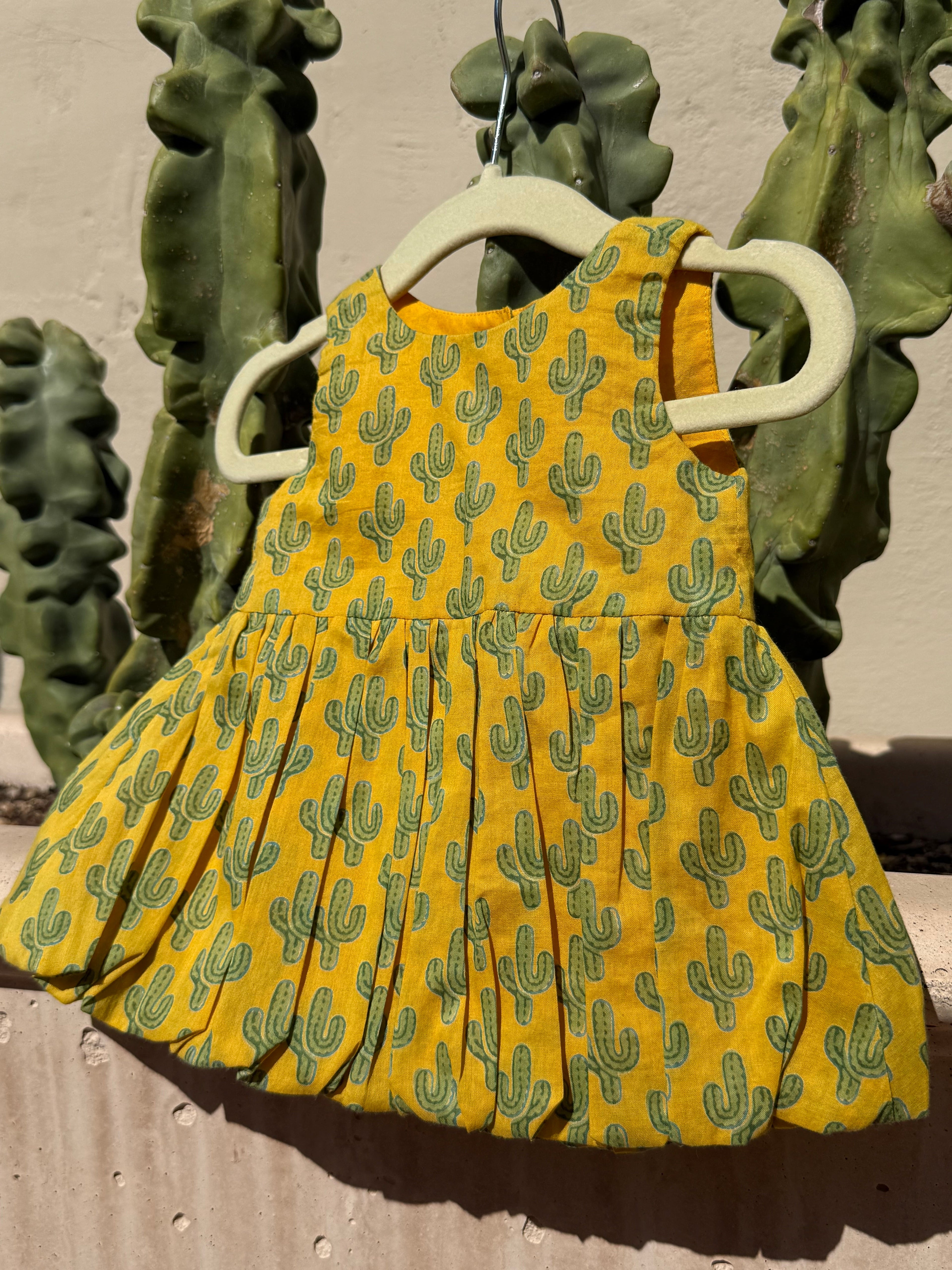 Prickly Pax Cactus Marigold Bubble Dress