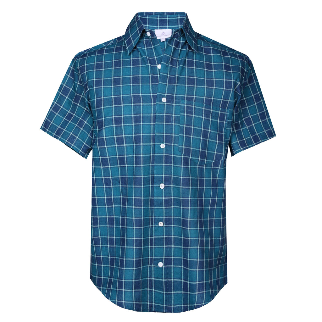 Blue Bayou Plaid Men's Cotton Shirt