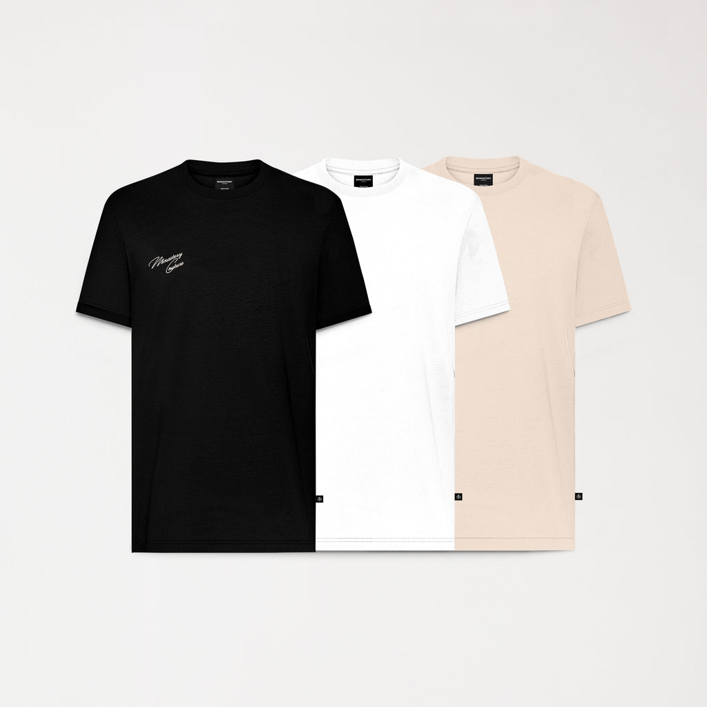 FALKIR T-SHIRT PACK BLACK - WHITE - IRISH CREAM