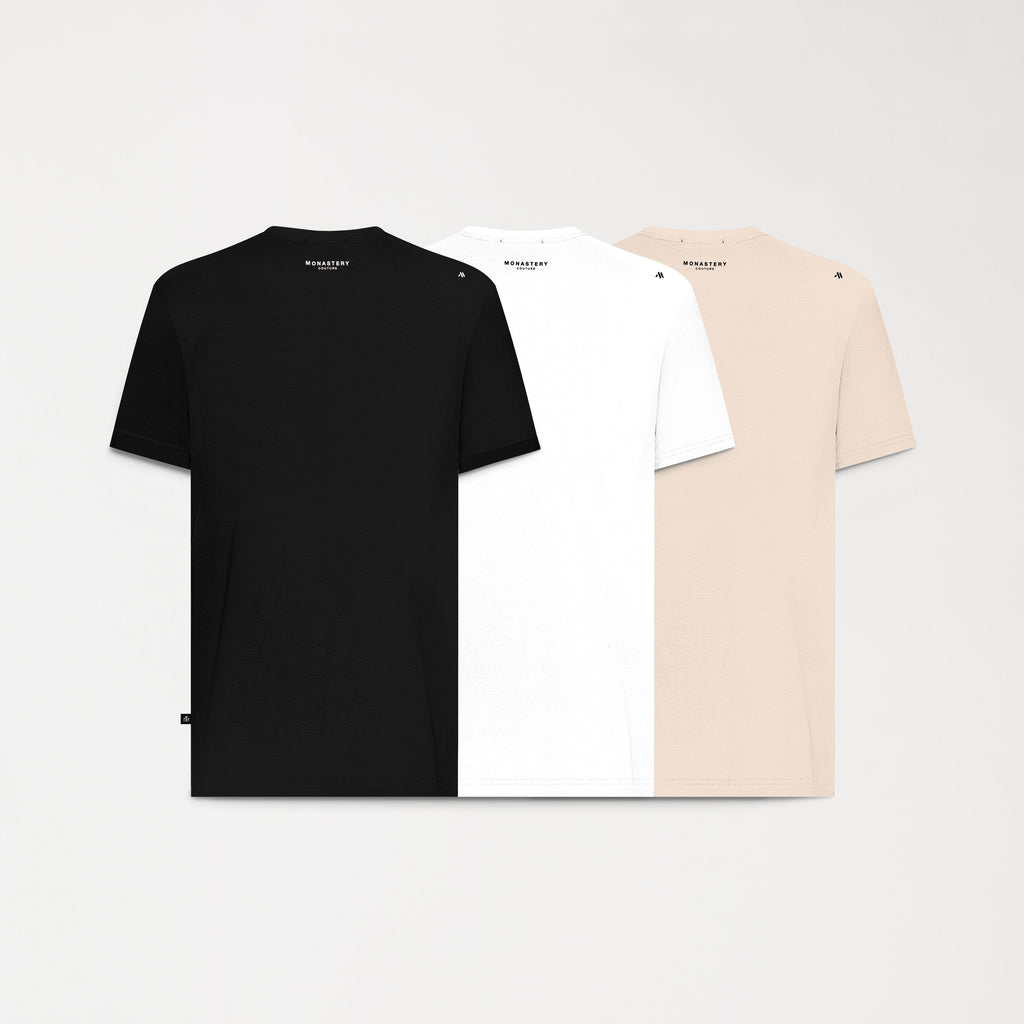 FALKIR T-SHIRT PACK BLACK - WHITE - IRISH CREAM