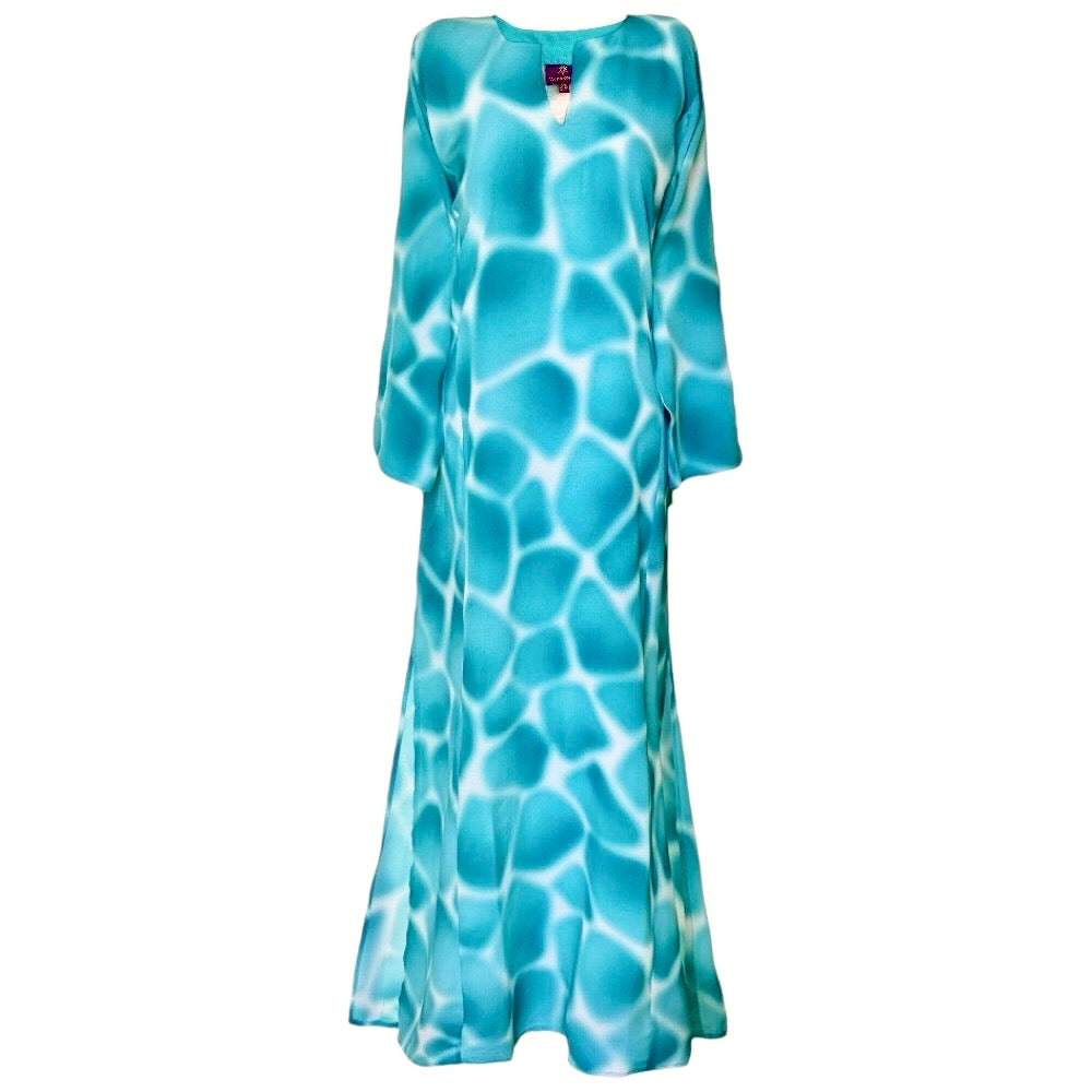 Zirafa Giraffa Seafoam Italian Silk Long Tunic Dress