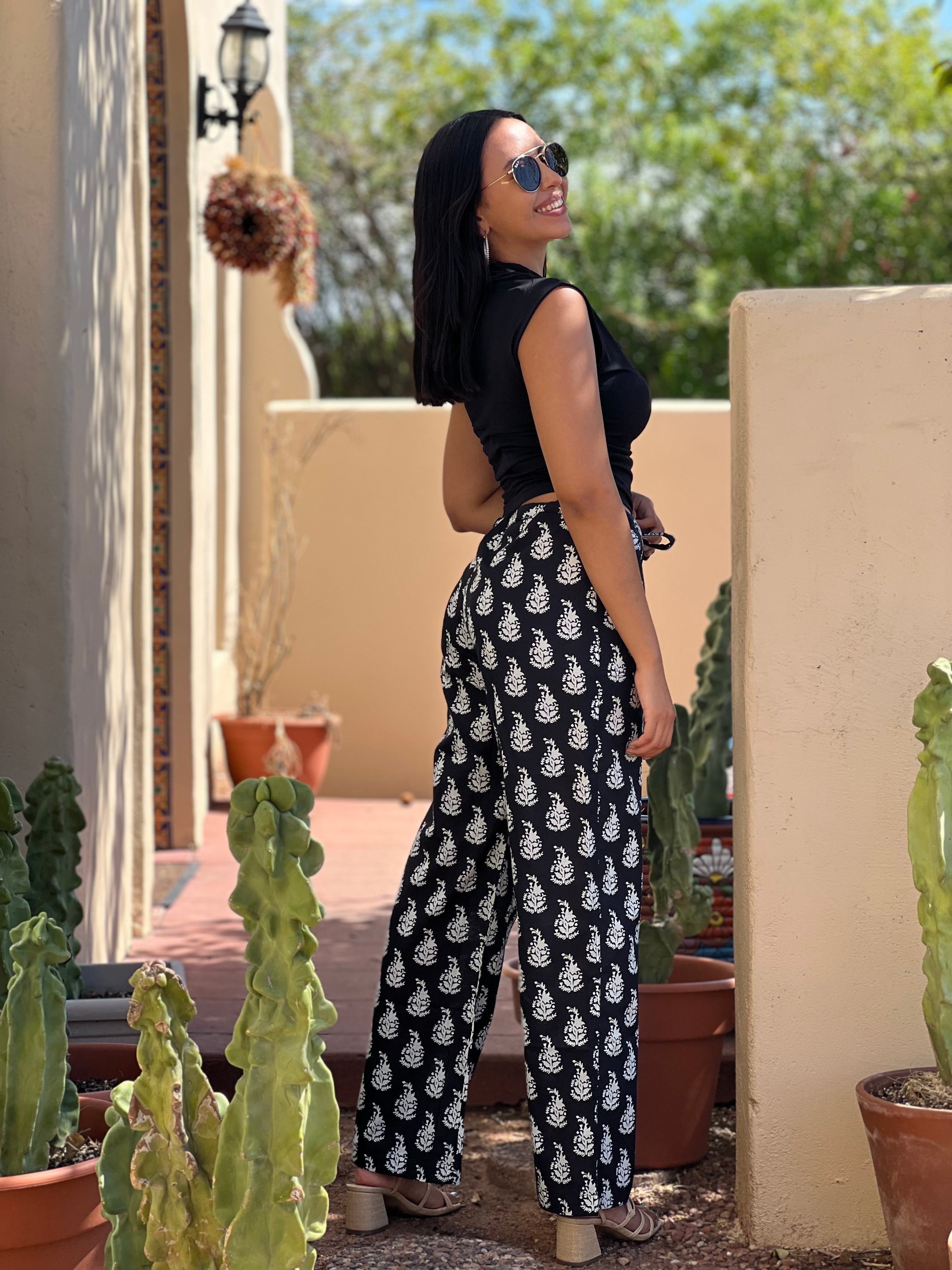 Luisa Obsidian Cotton Lounge Pants Store Credit Only