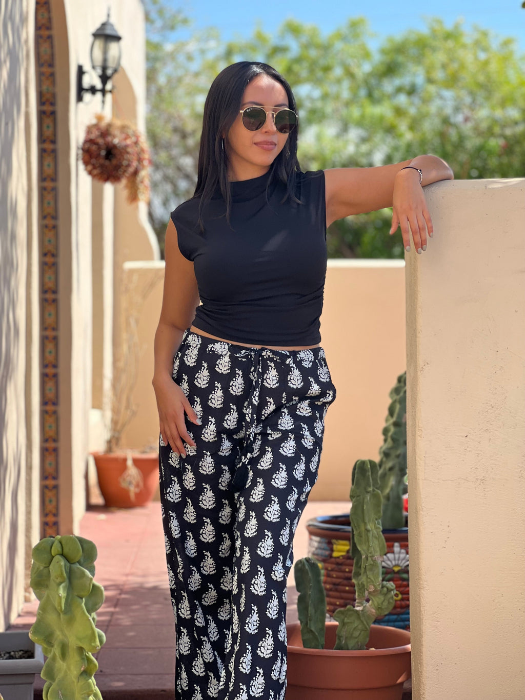 Luisa Obsidian Cotton Lounge Pants Store Credit Only