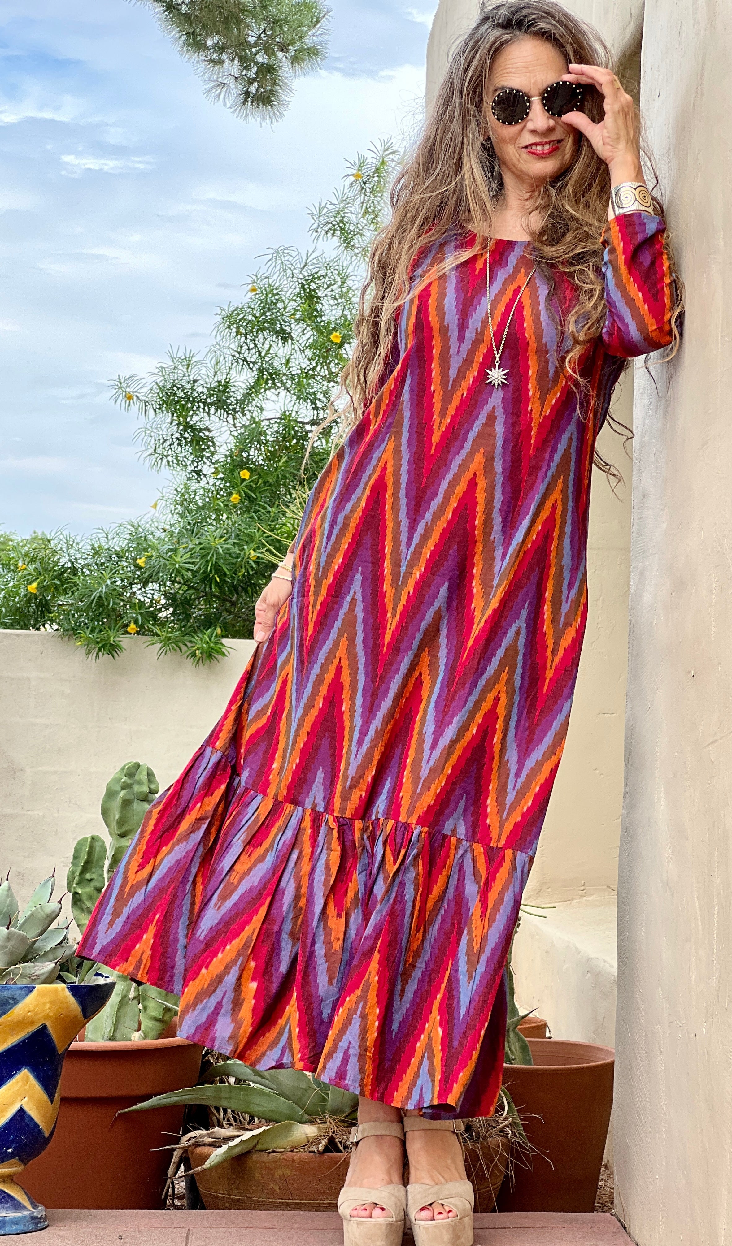 Xanadu Zig Zag Mermaid Dress Hand Woven