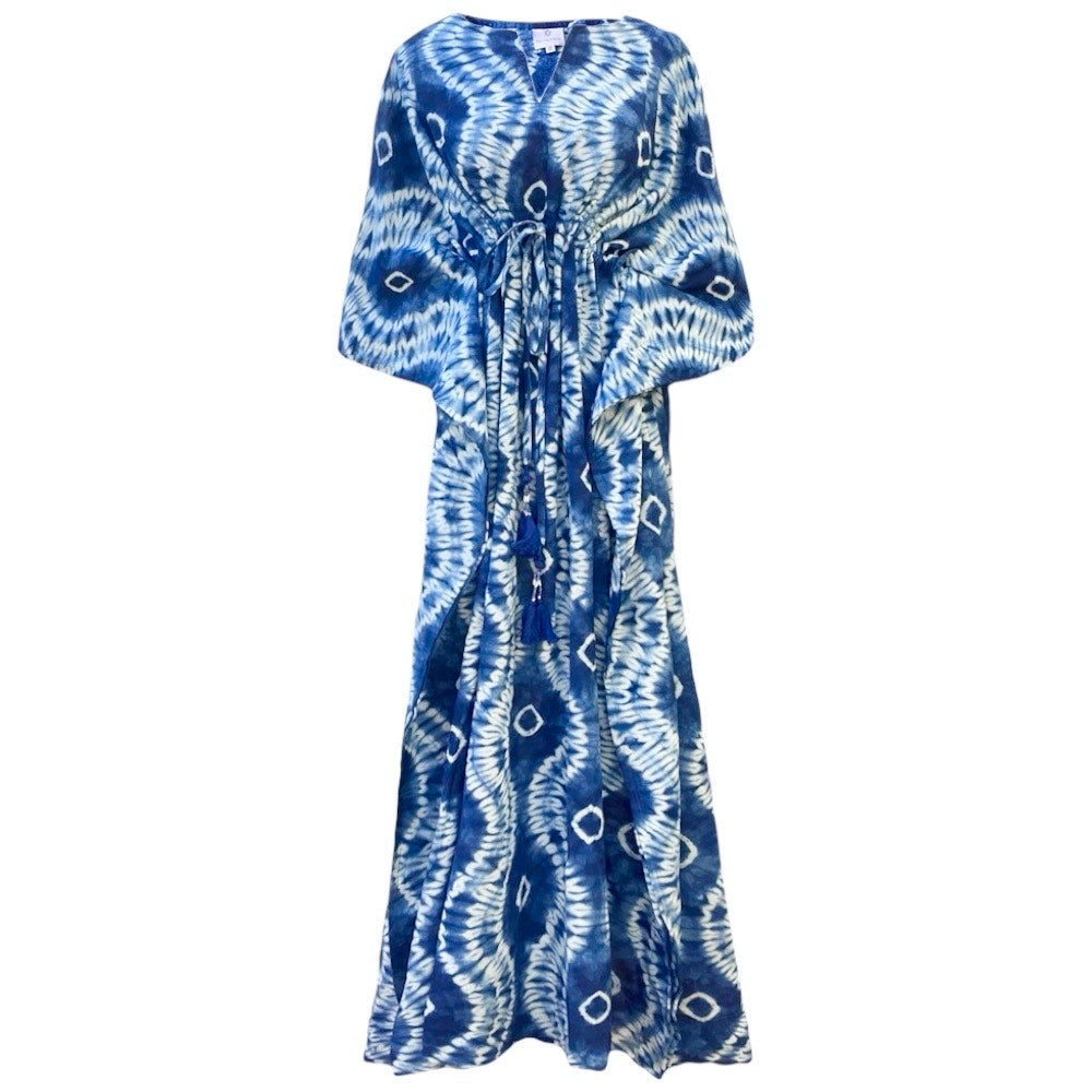 Icarus Indigo Shibori Maxi Kaftan