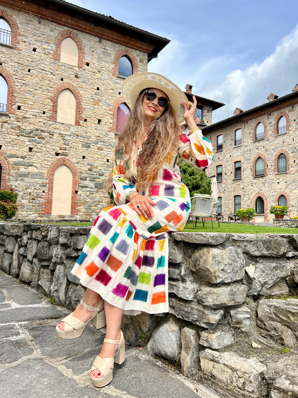 Tremezzo Cotton Ikat Mermaid Dress