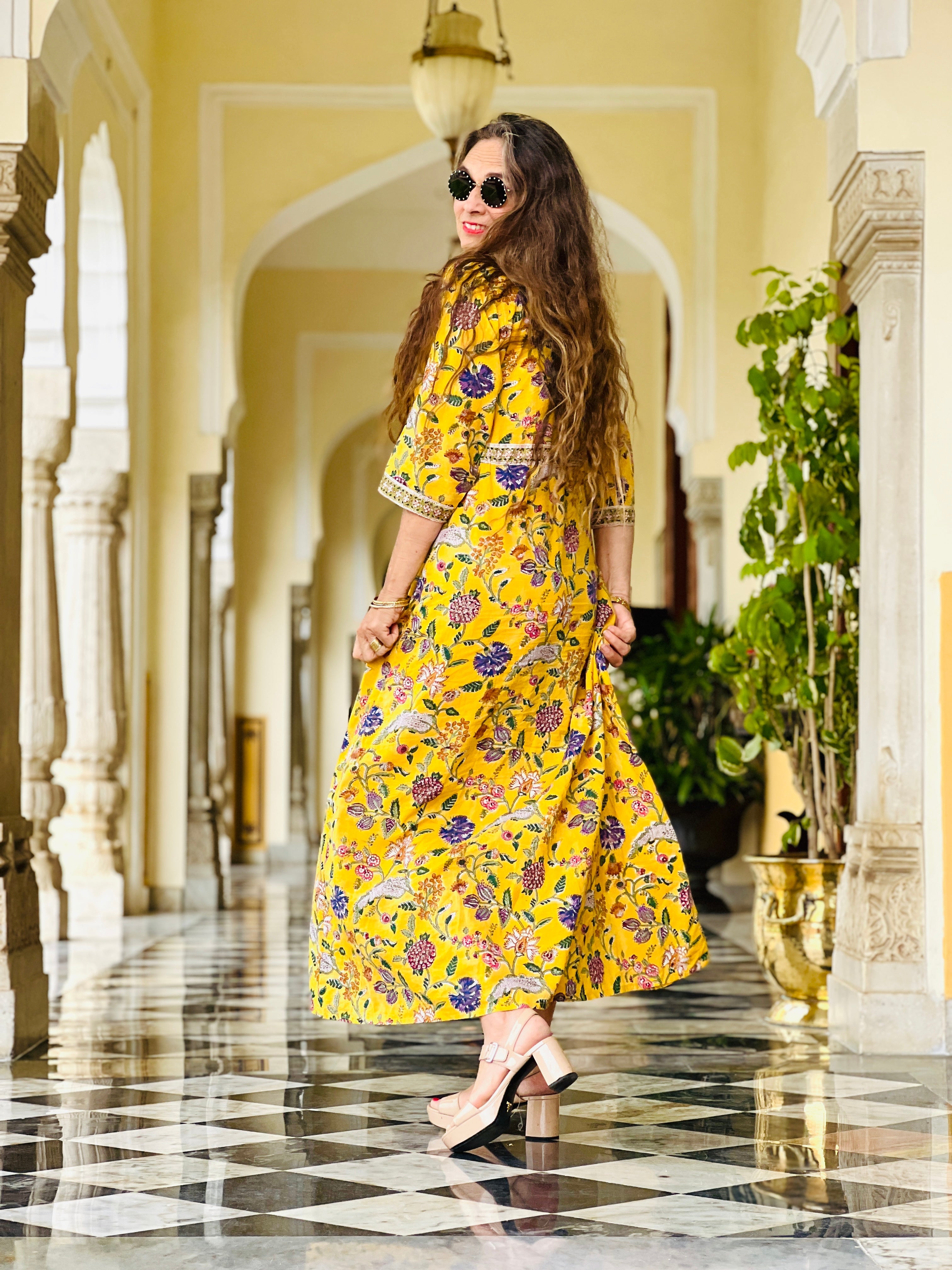 Alex Canary Maxi Impero Dress