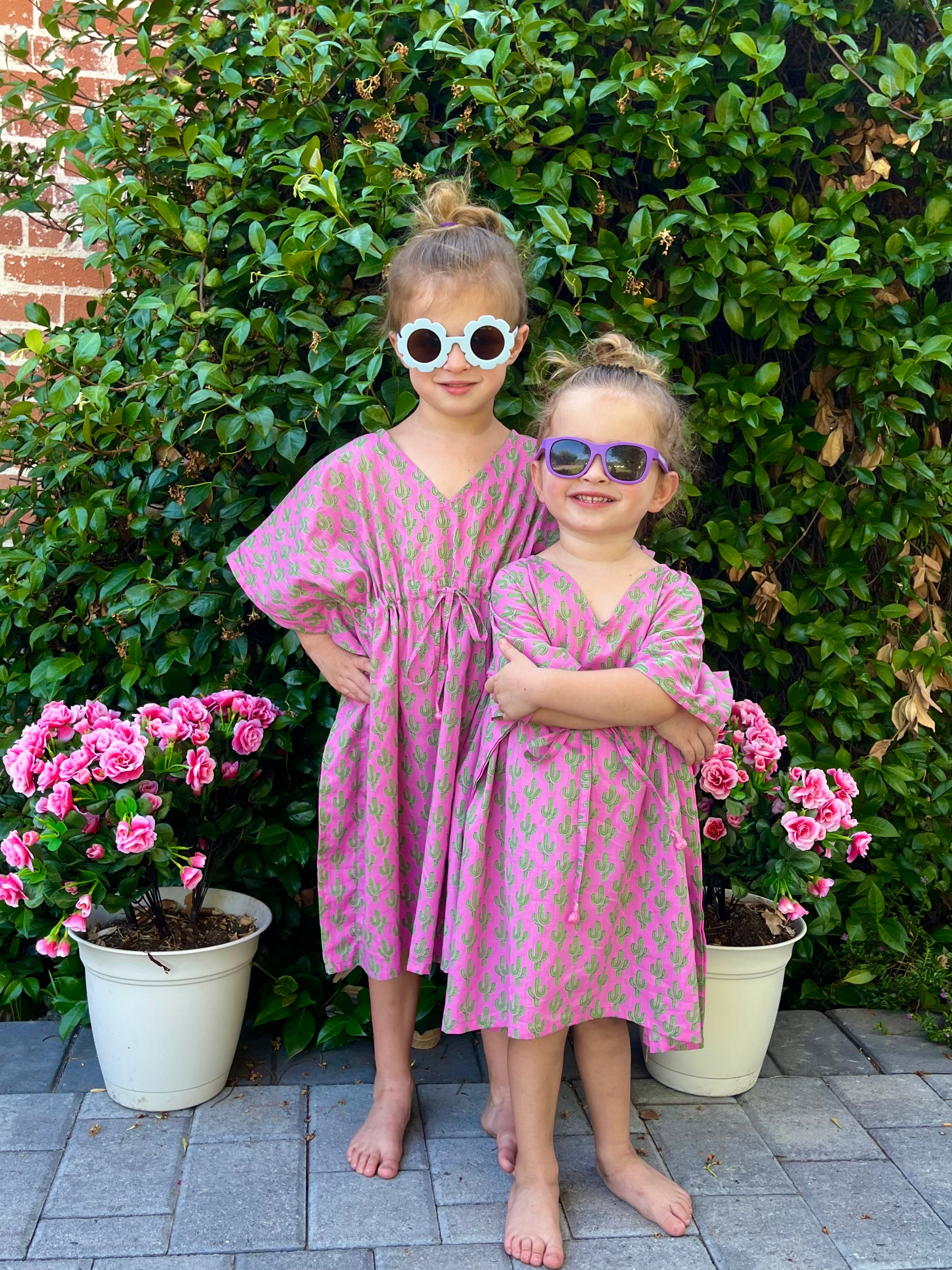 Pink Cactus Kids Cotton Kaftan Dress