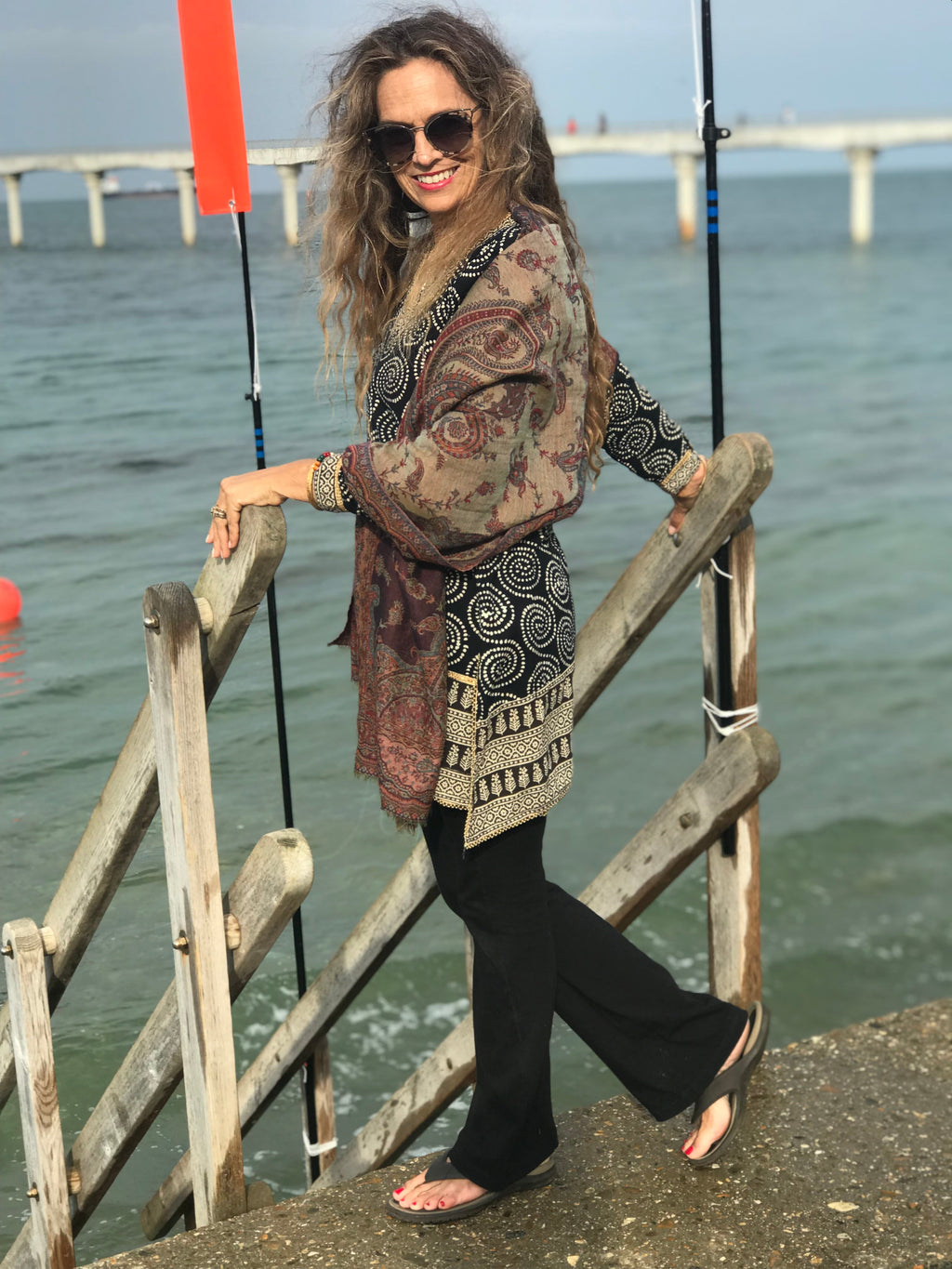 Karma Black Beaded Cotton Tunic