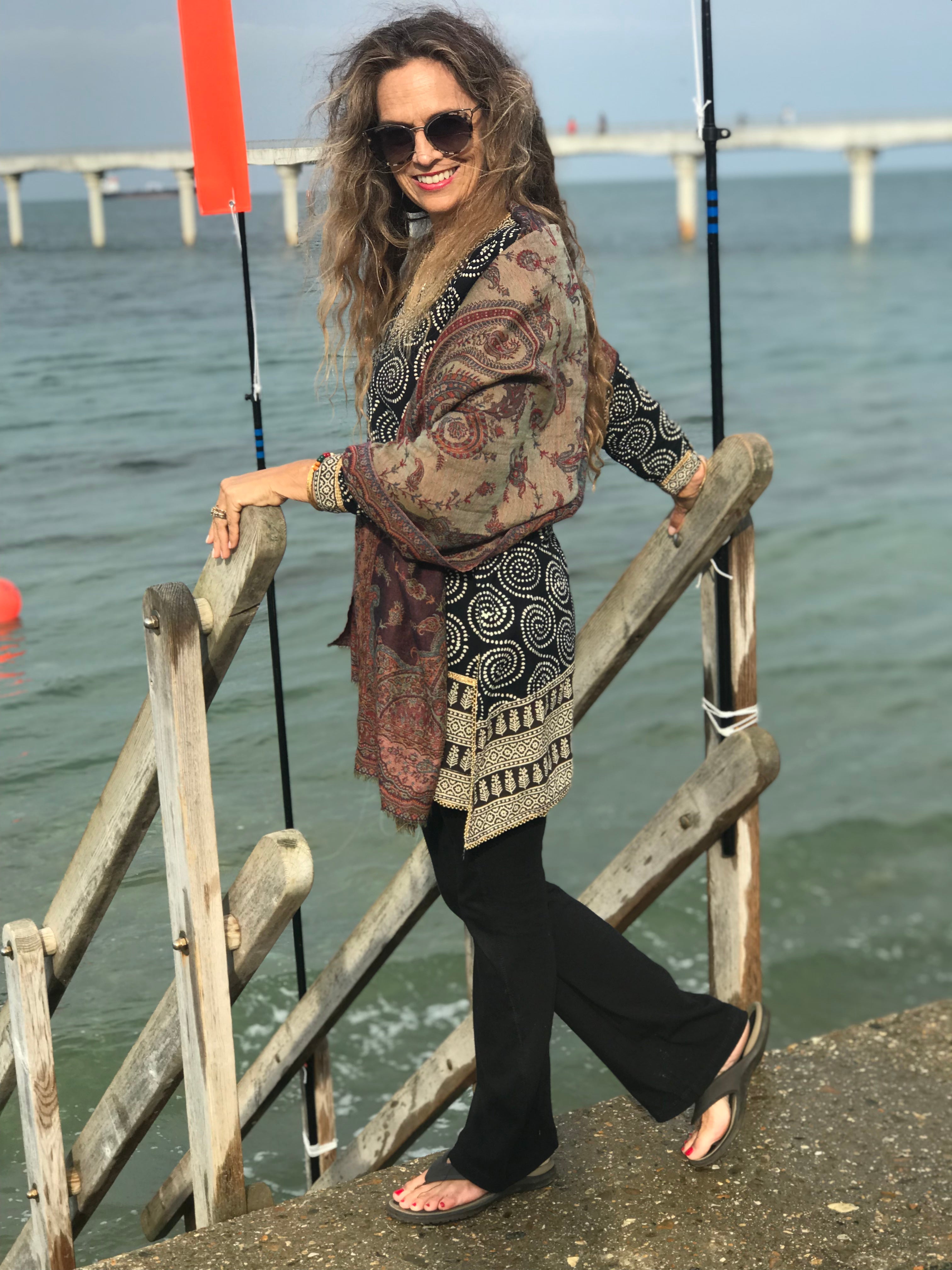 Karma Black Beaded Cotton Tunic