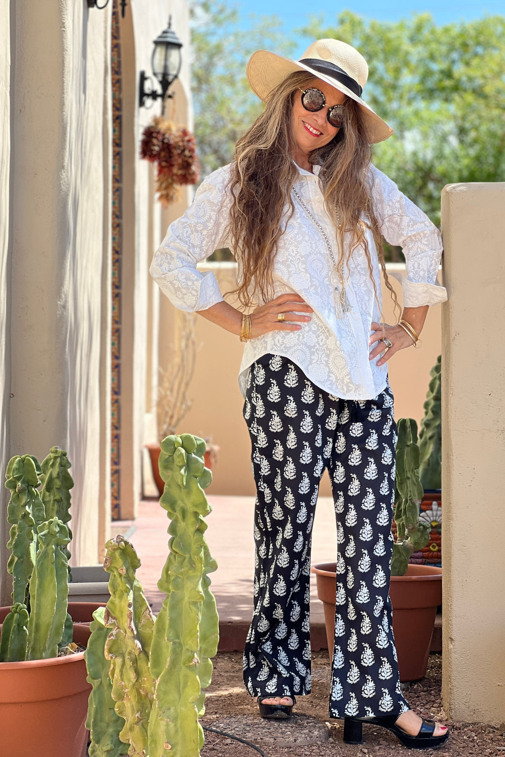 Luisa Obsidian Cotton Lounge Pants Store Credit Only
