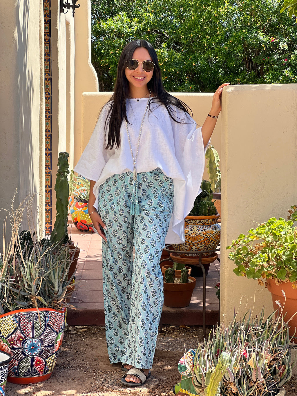 Bellino Blue Floral Lounge Pants