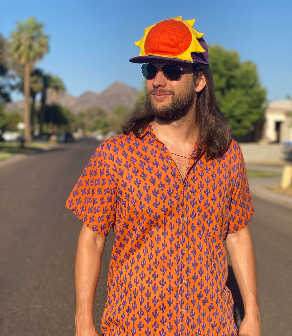 Phoenix Purple Cactus Short Sleeve Shirt