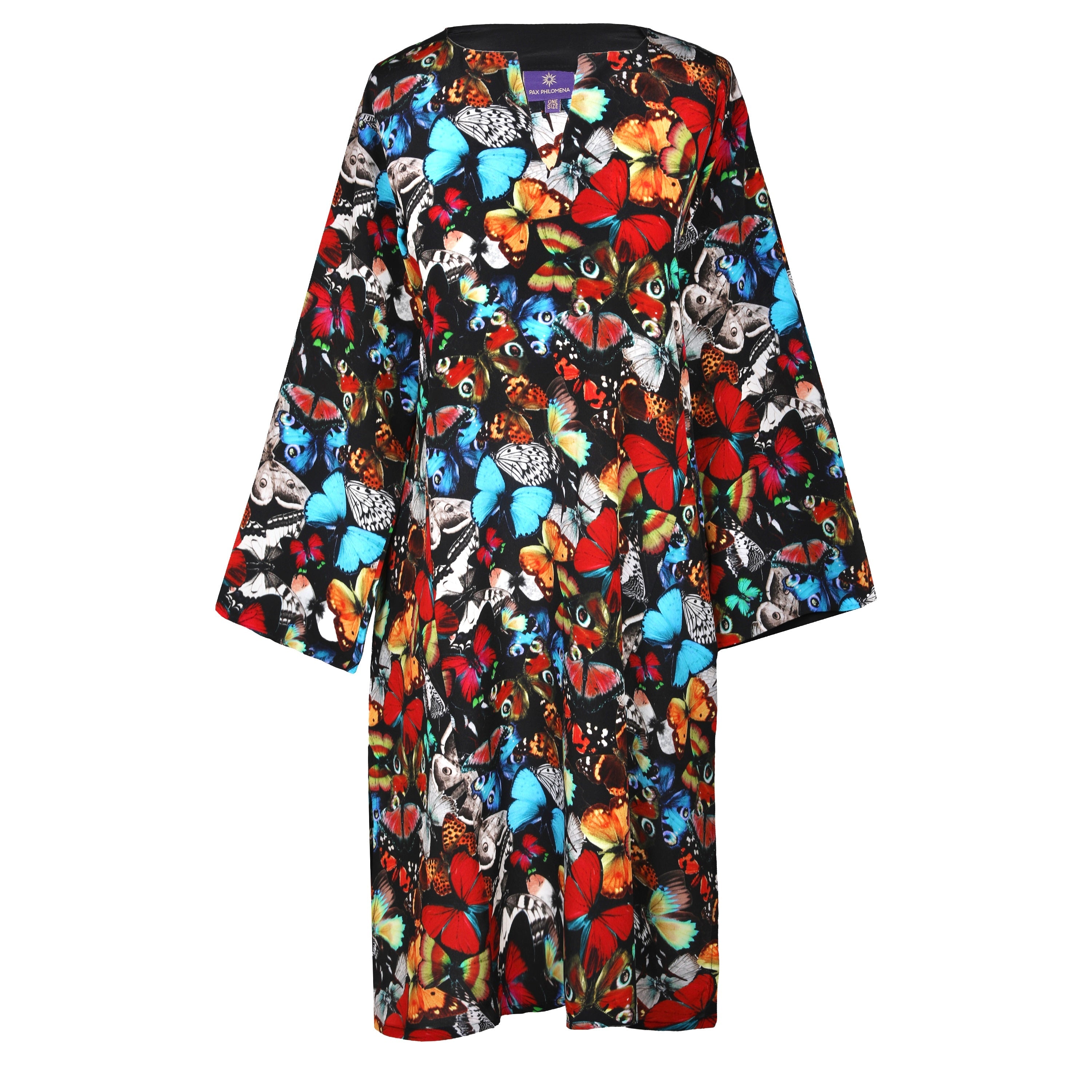 Madama Butterfly Italian Silk Midi Tunic