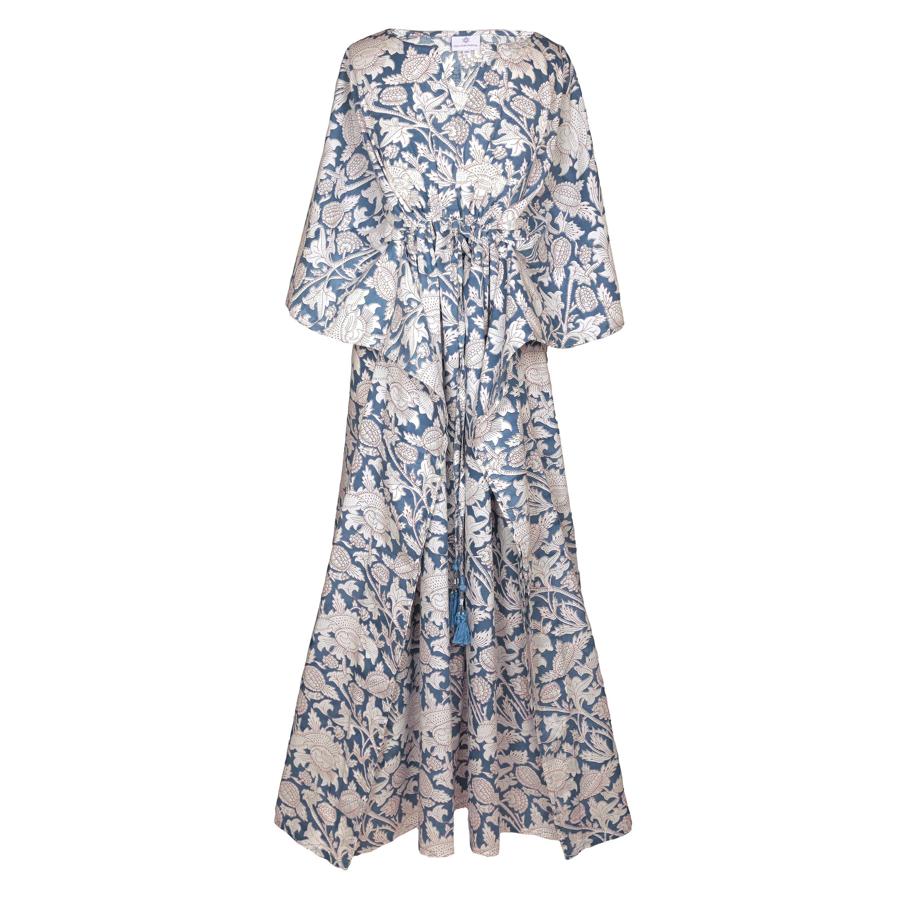 Laura Pewter Floral Maxi Kaftan Dress Final Sale