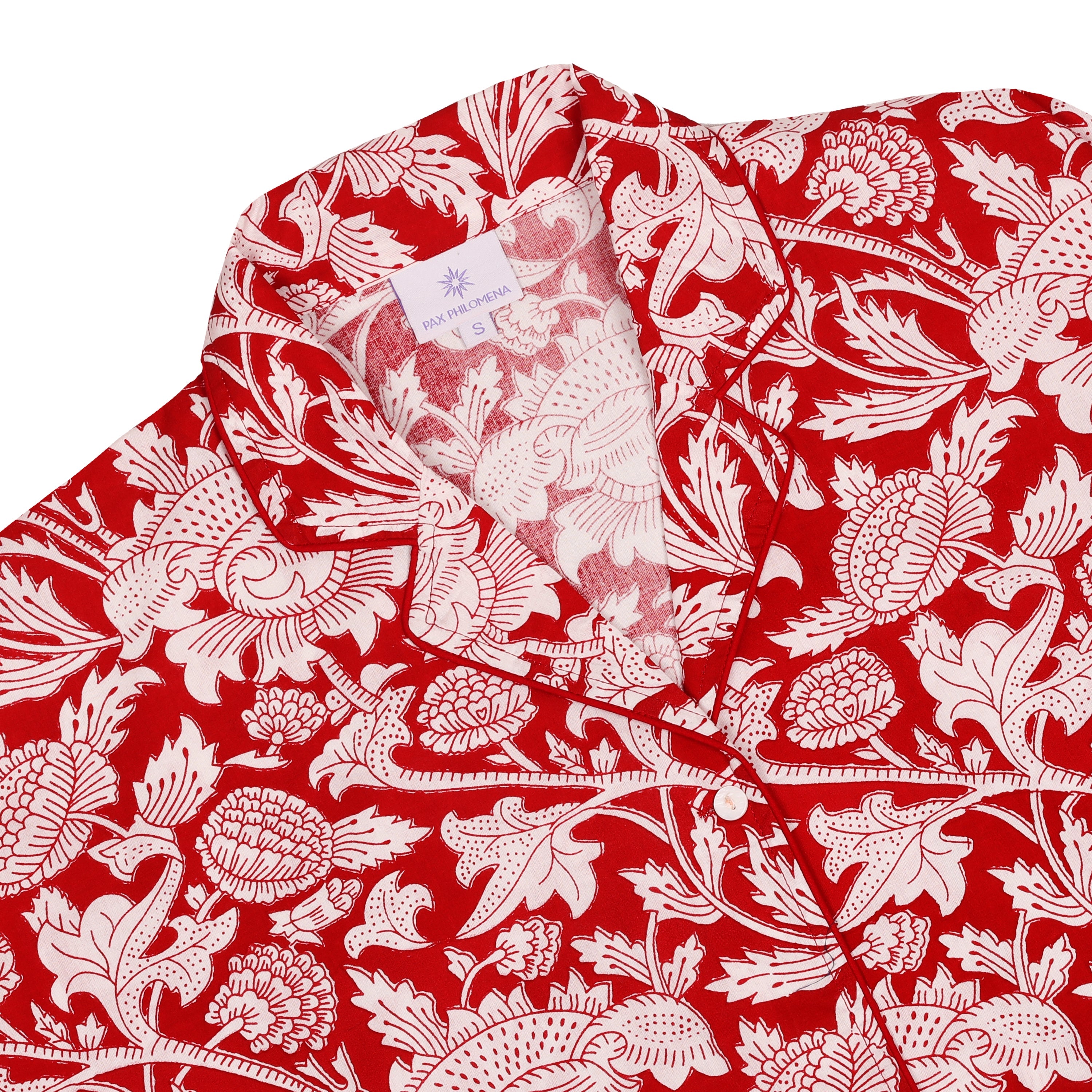 Laura Red Floral Cotton Pajamas Long Sleeve Store Credit