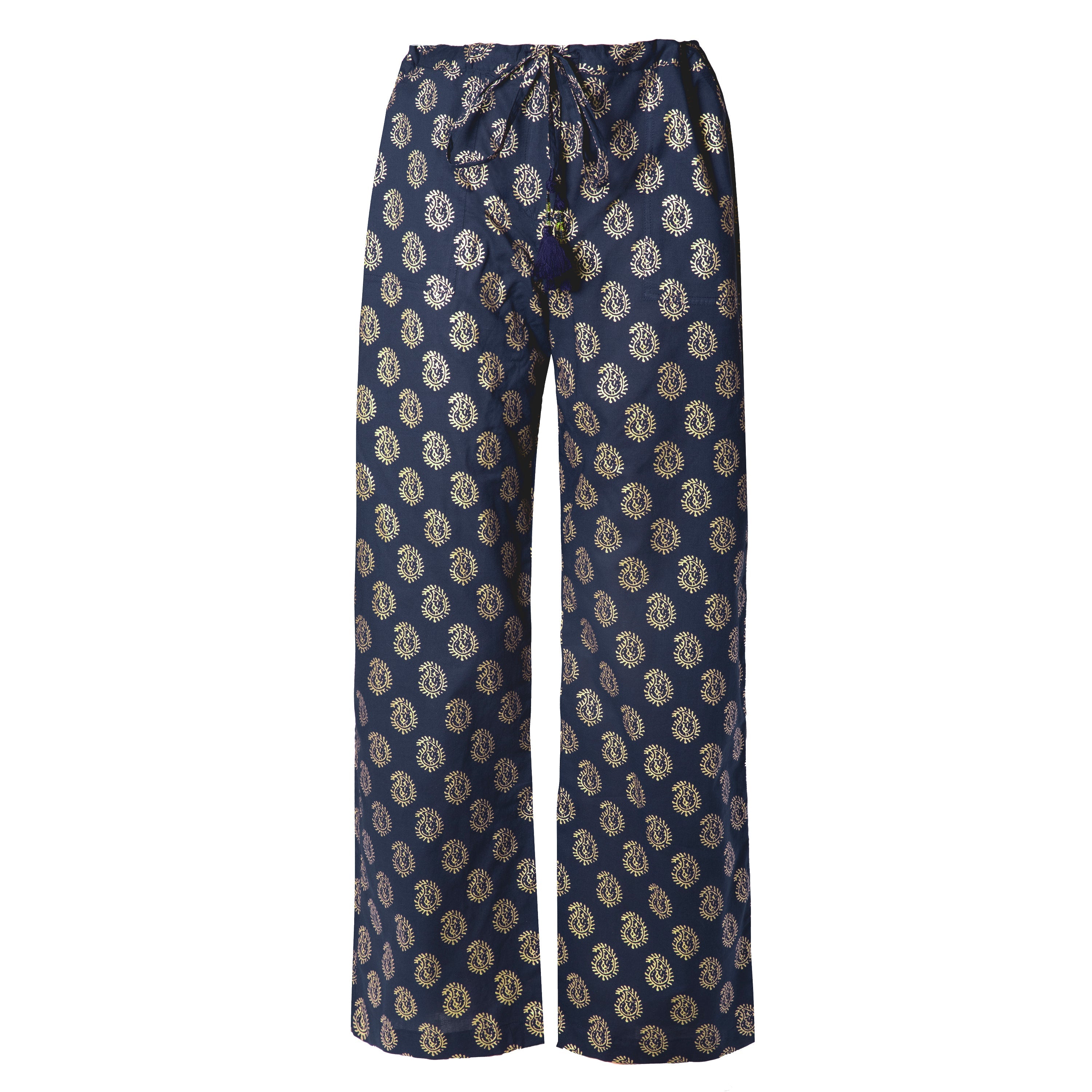 Nefertiti Navy Paisley Cotton Lounge Pant Store Credit