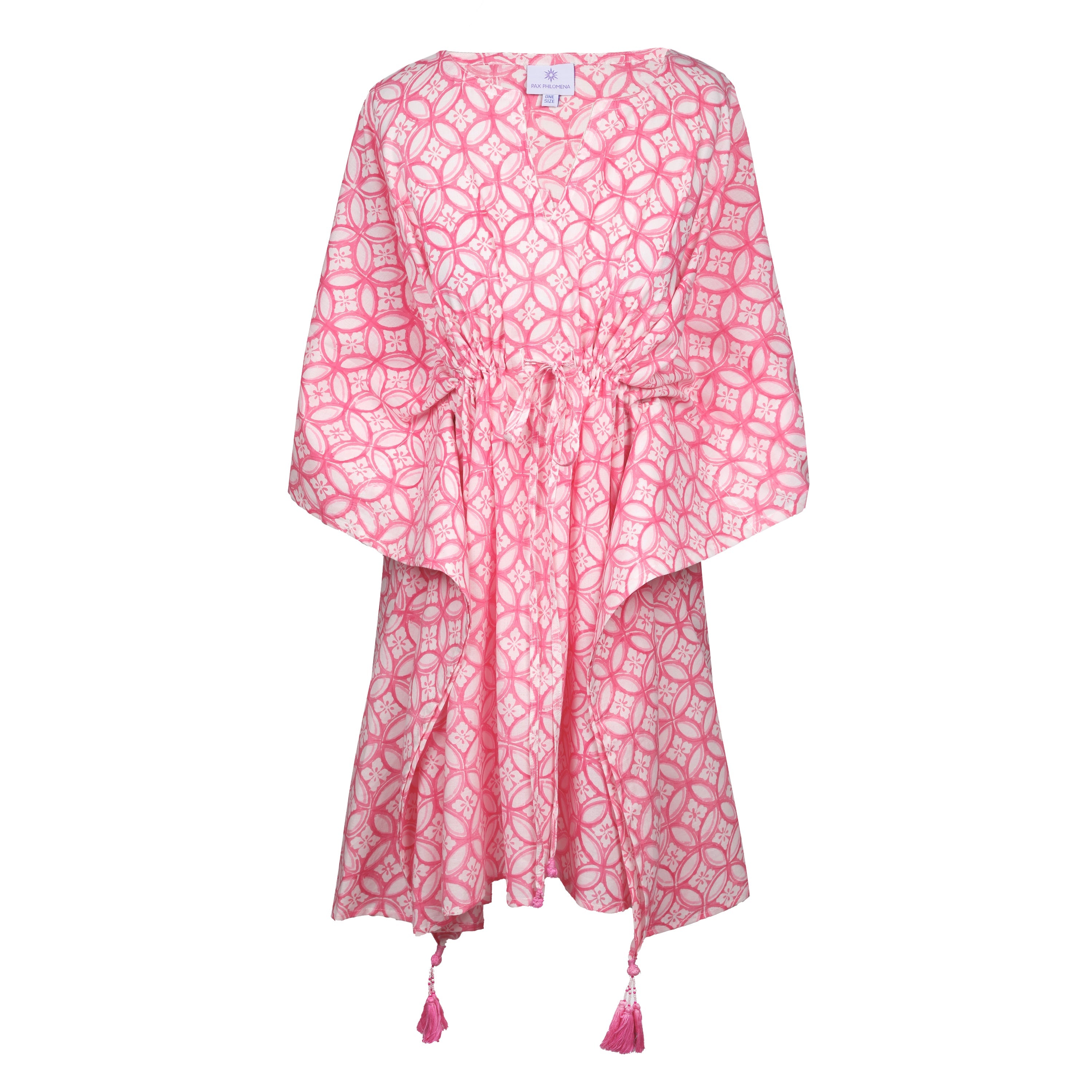 Nina Pink Short Cotton Kaftan