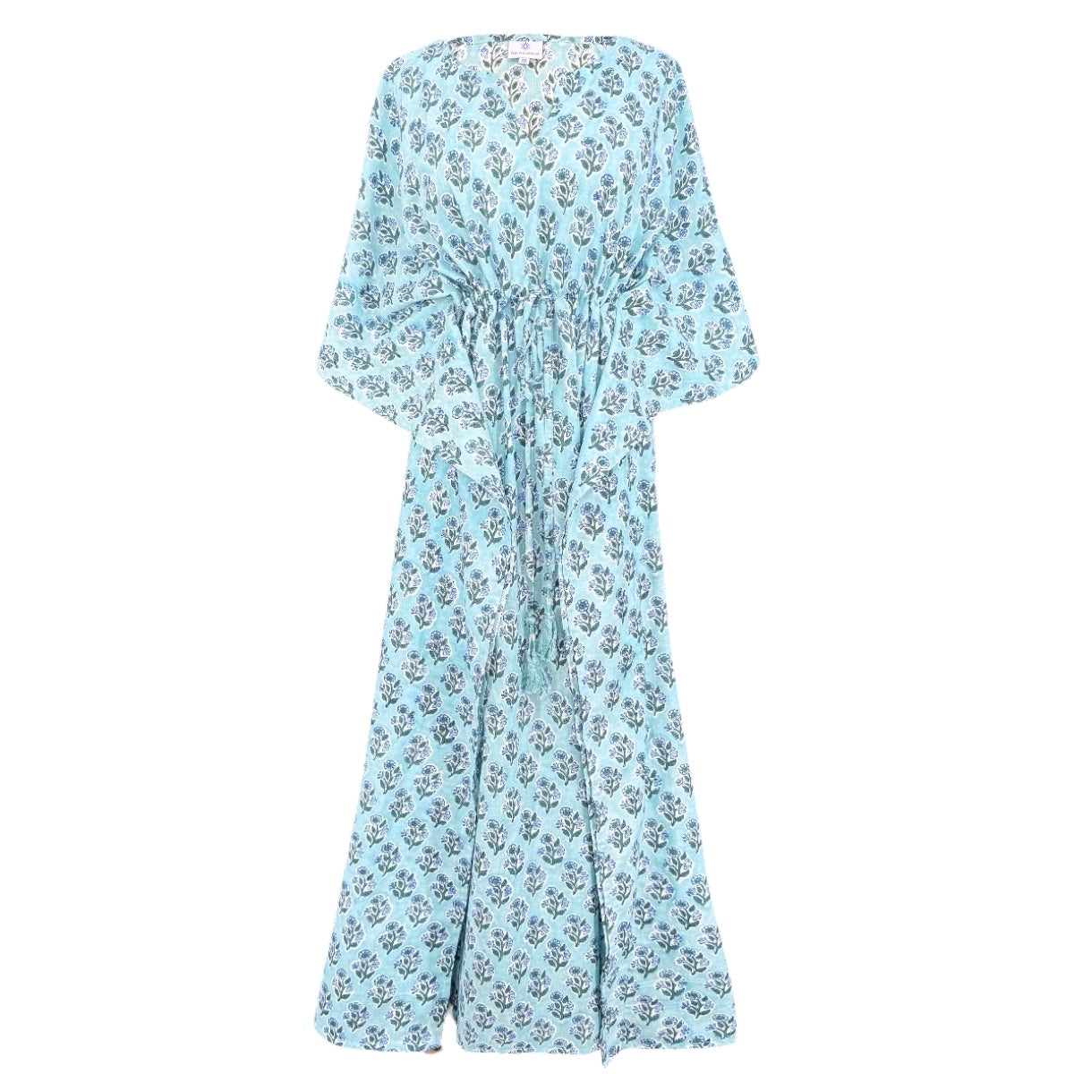 Bellino Blue Floral Maxi Kaftan Dress Store Credit