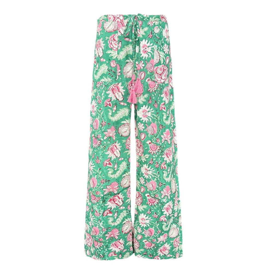 Capri Green Floral Lounge Pants