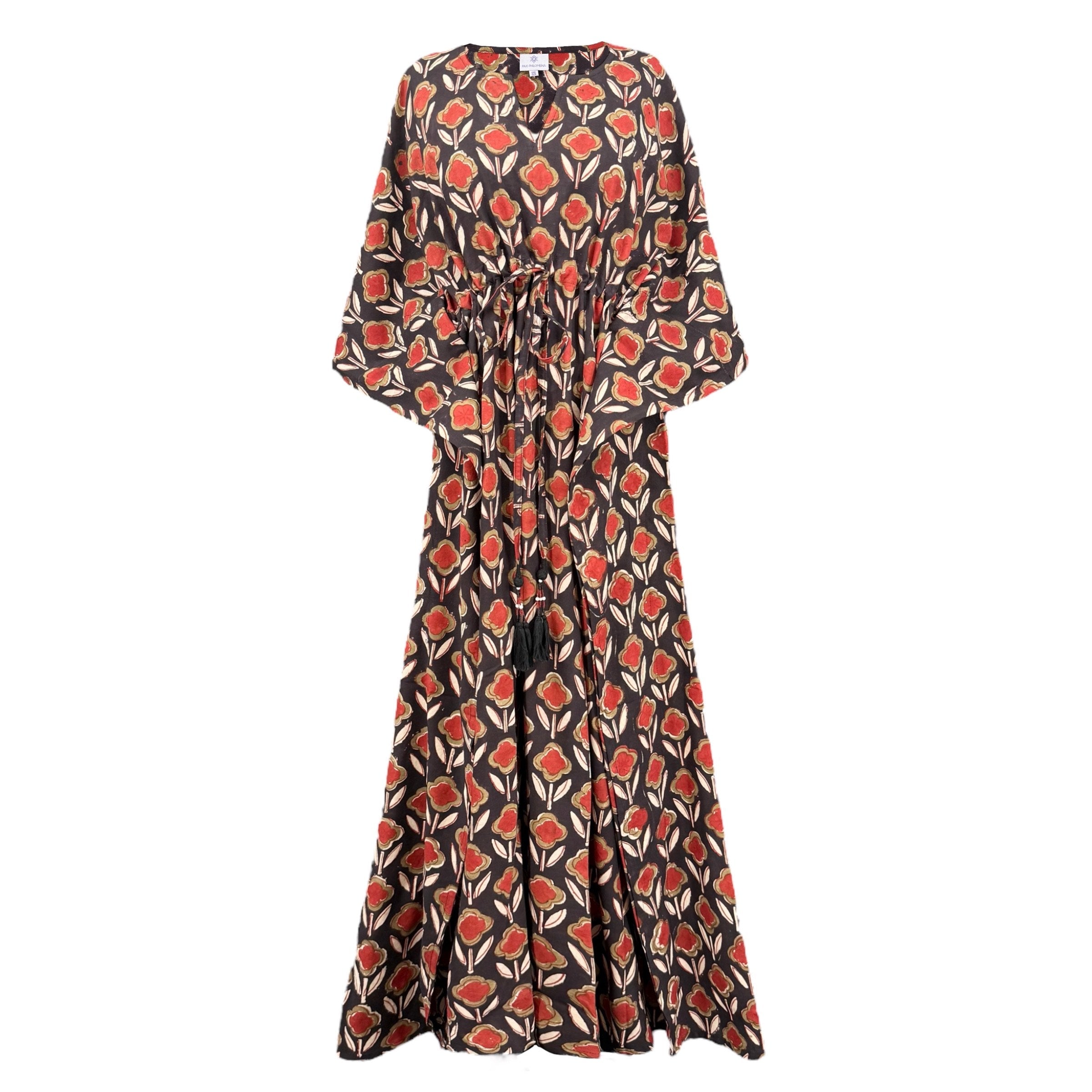 Pomodoro Floral Natural Dye Maxi Kaftan