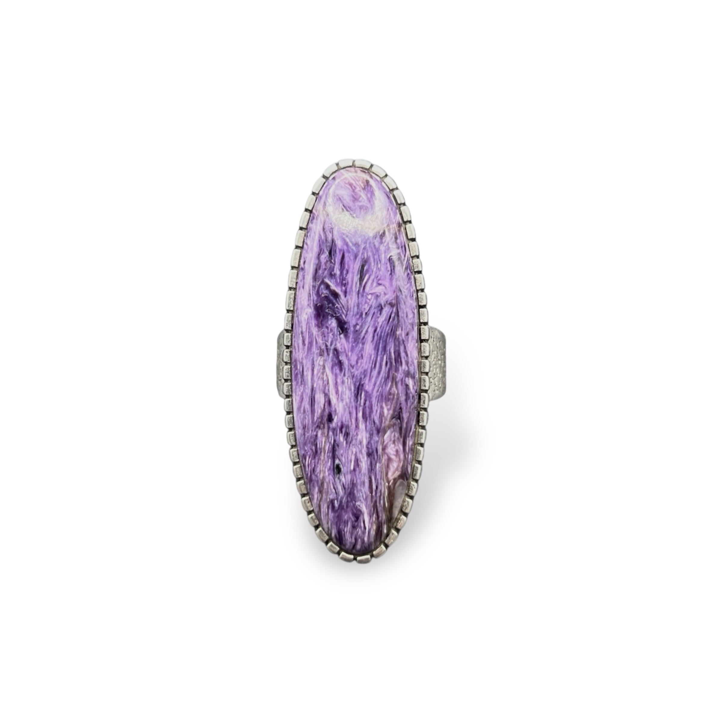 Navajo Sterling Silver and Semi Precious Charoite Ring
