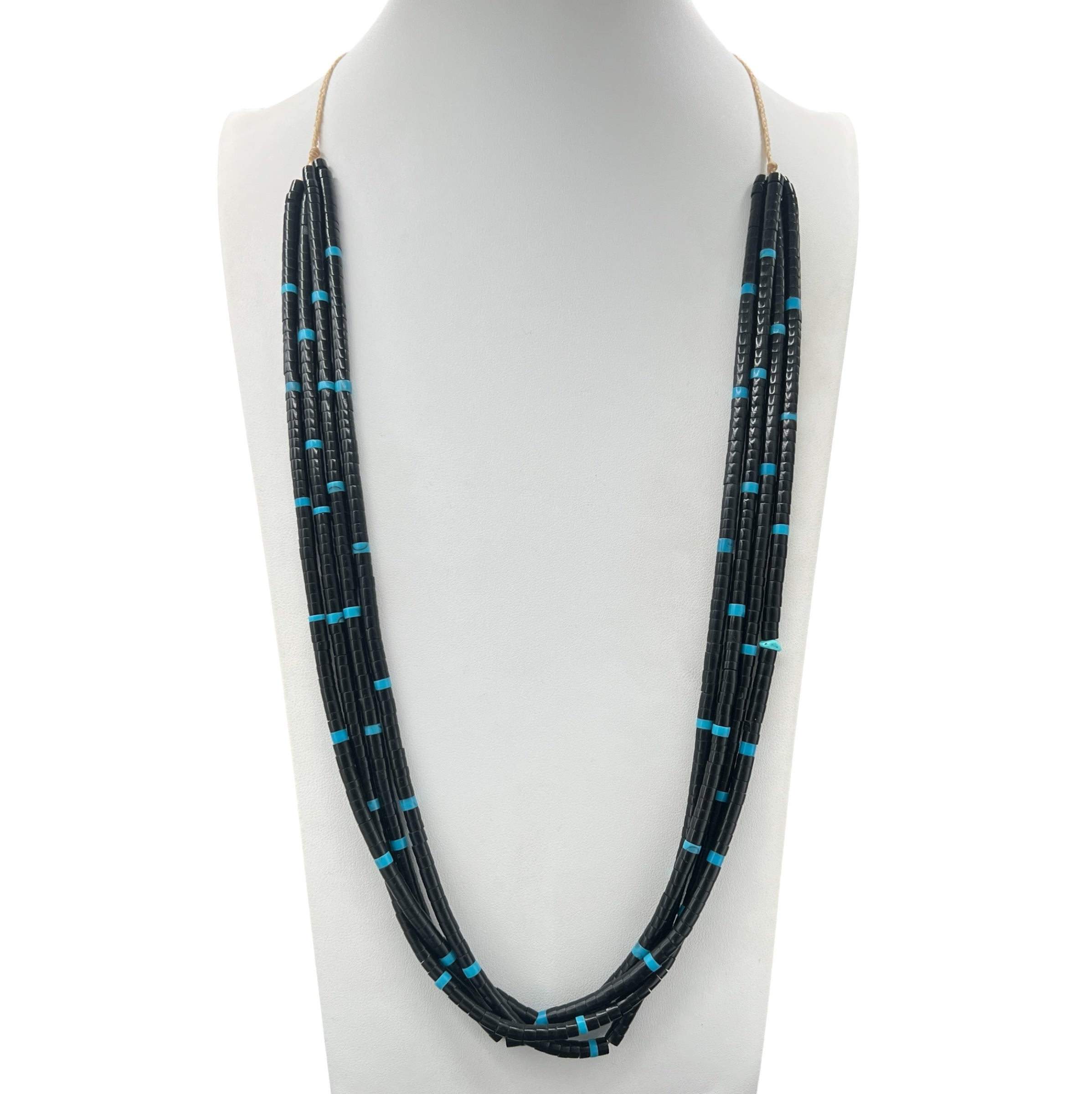 Black Jet and Turquoise Santo Domingo Necklace
