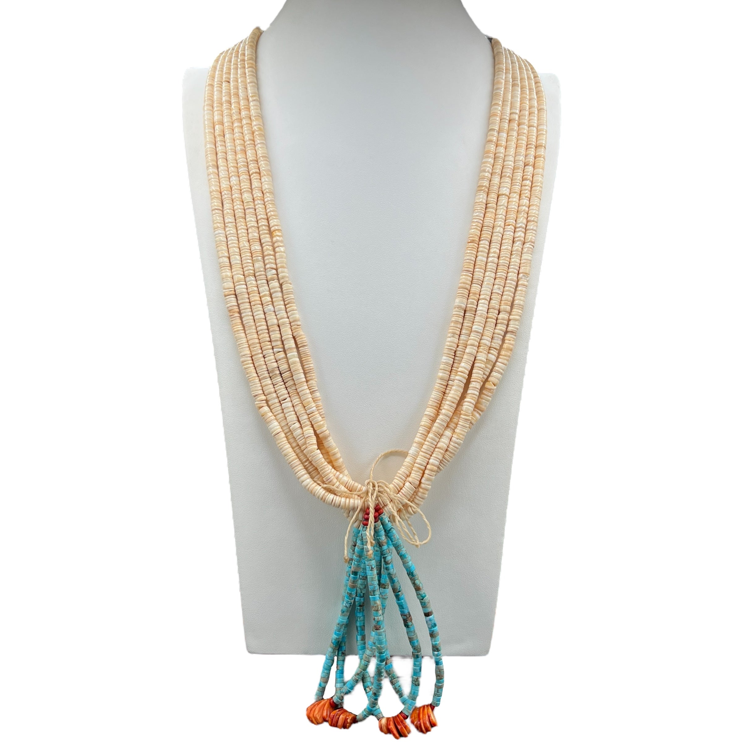 Clam Shell Turquoise Spiny Oyster Jacla Necklace