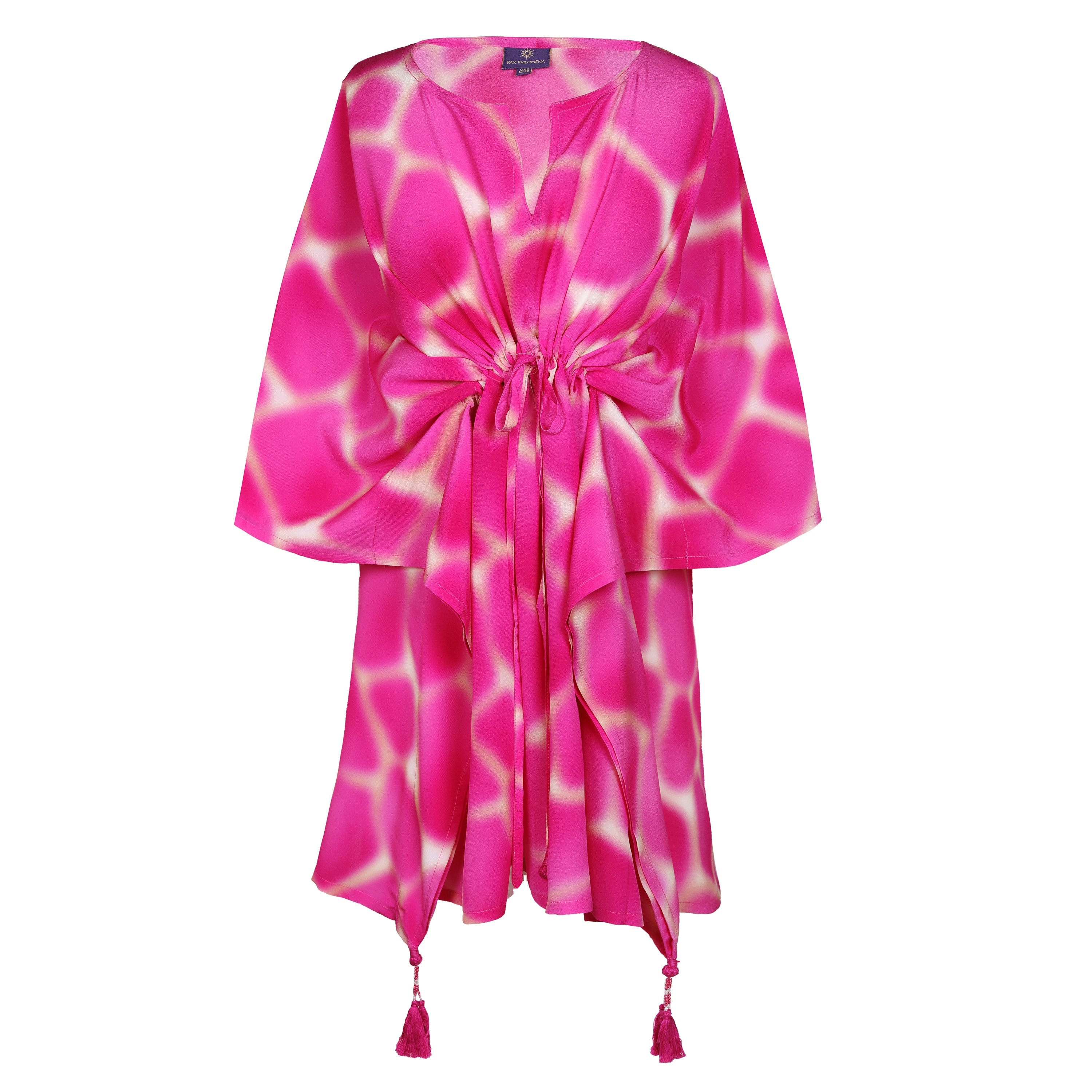 Zirafa Girafa Magenta Italian Silk Short Kaftan