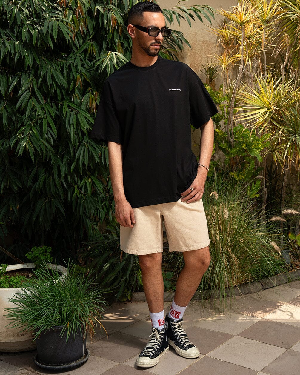 Beige Gabardine Shorts