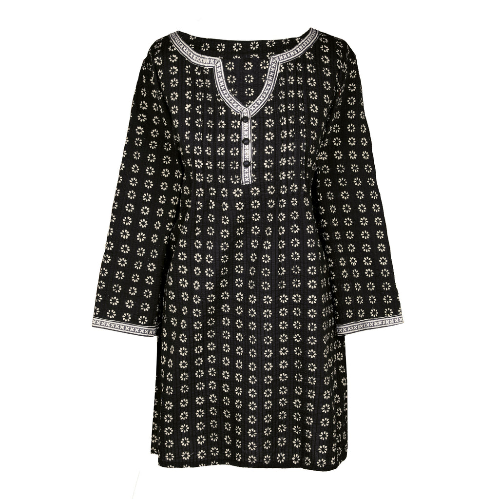 Manisha Black Floral Cotton Tunic