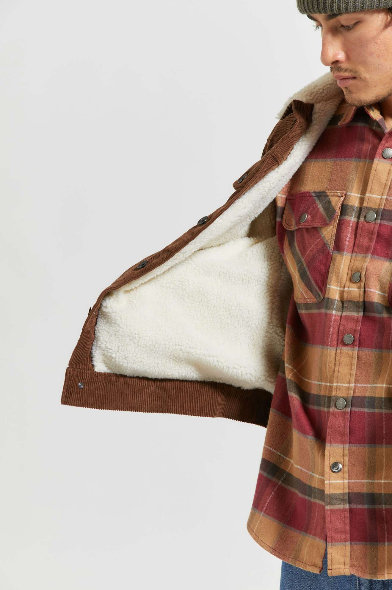 Cable Sherpa Lined Trucker Jacket - Pinecone Brown