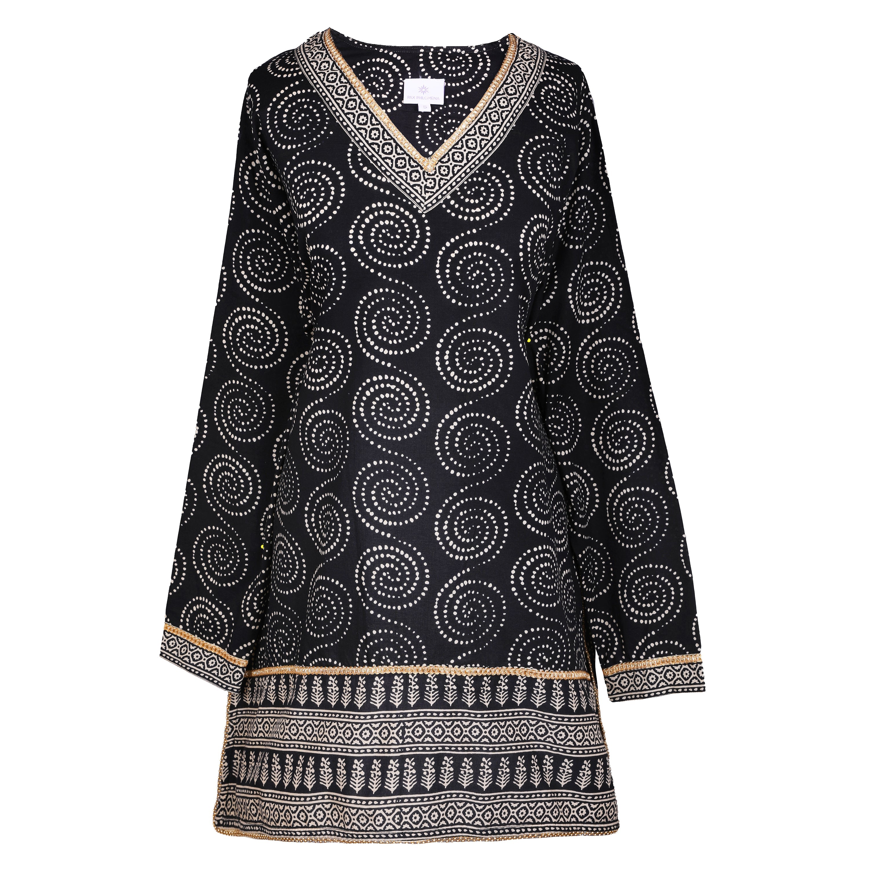 Karma Black Beaded Cotton Tunic