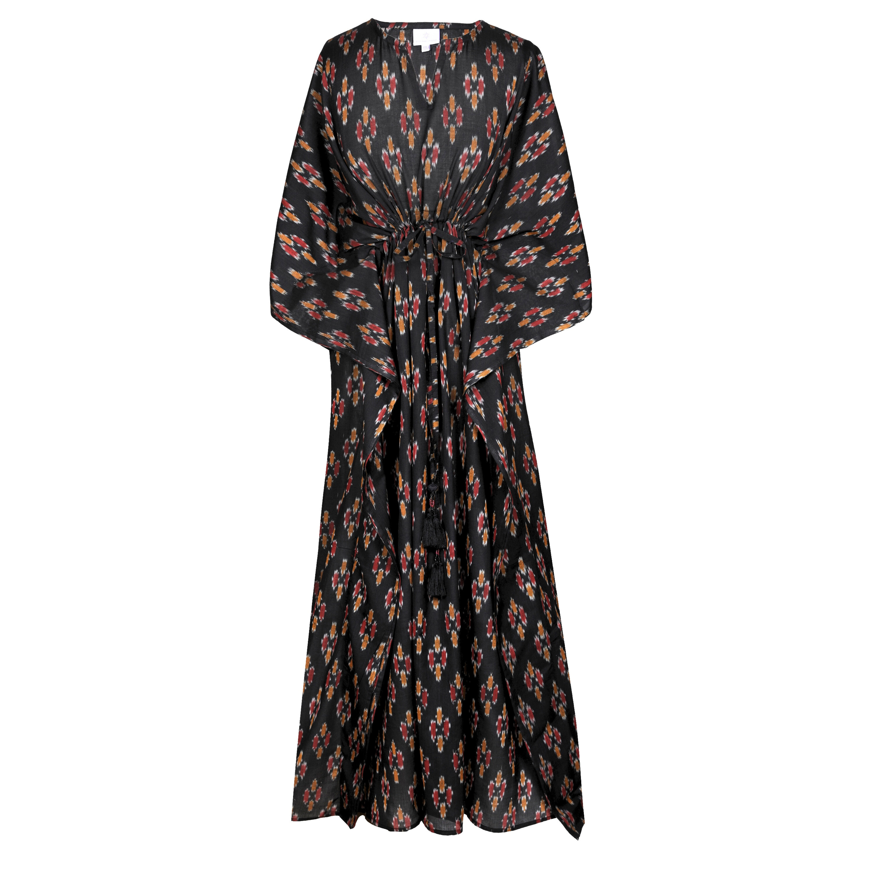 Maracanda Handwoven Cotton Ikat Maxi Kaftan Dress Store Credit